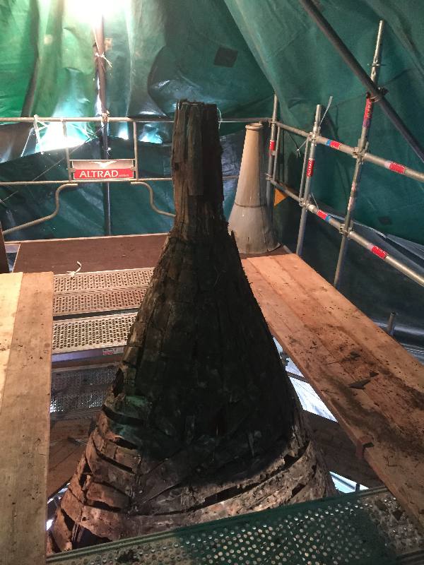 Etat de la tête du poinçon de la tour avant réfection